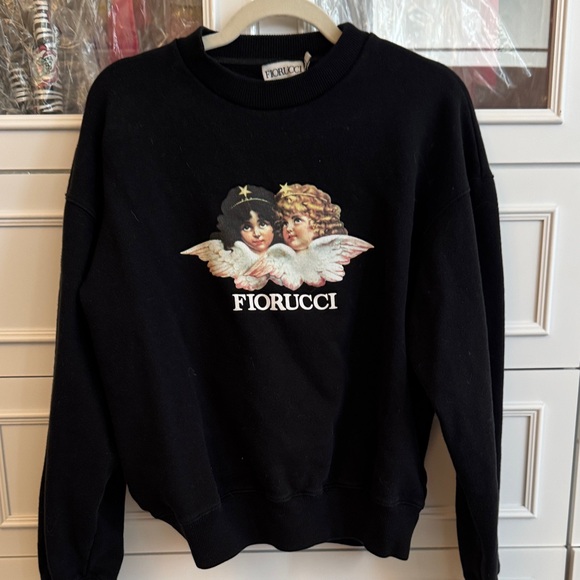 Fiorucci Black Sweater with Angel Graphic